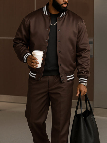 Ensemble de Veste et Pantalon à Rayures Modernes