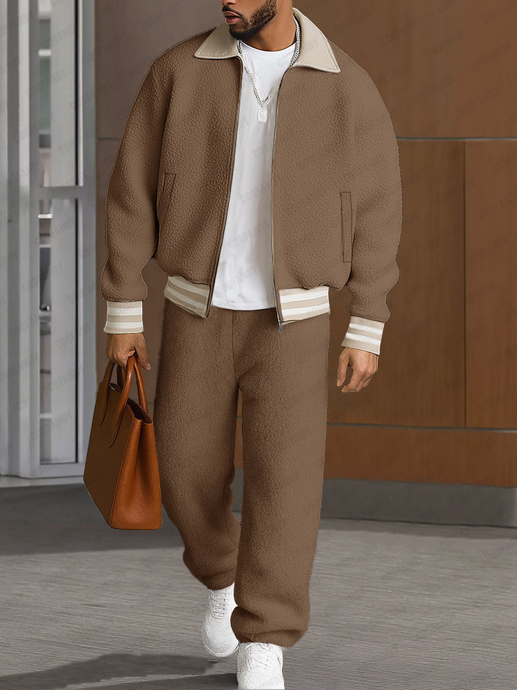 Ensemble assorti en polaire décontracté