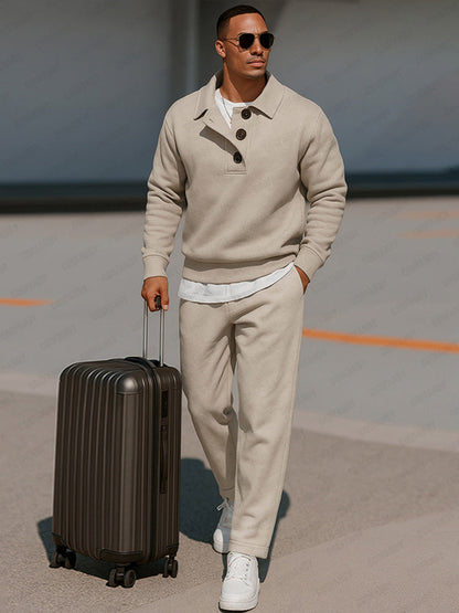 Ensemble de Polo Décontracté Élevé avec Pantalon