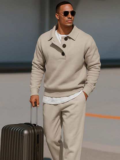 Ensemble de Polo Décontracté Élevé avec Pantalon