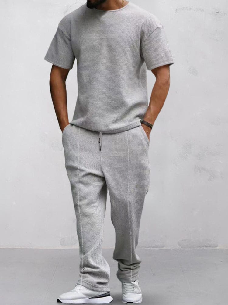 Ensemble de T-shirt Waffle Décontracté