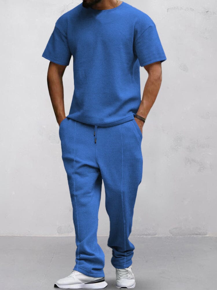 Ensemble de T-shirt Waffle Décontracté