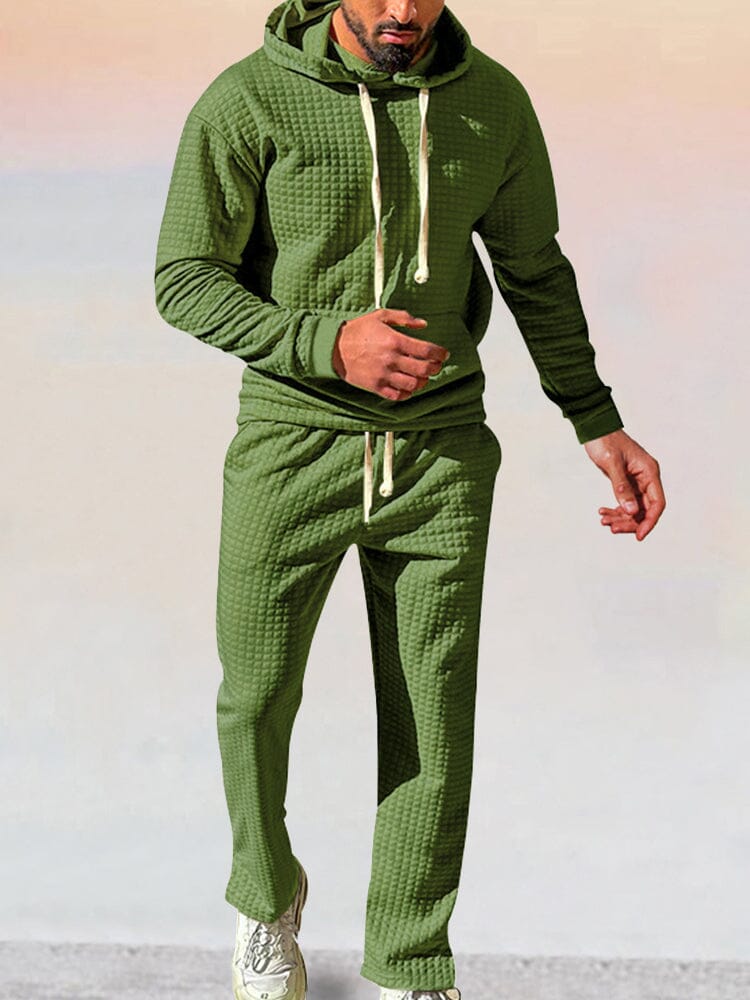 Ensemble de Hoodie Waffle Athleisure Stylé