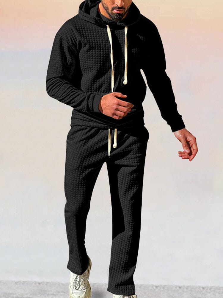 Ensemble de Hoodie Waffle Athleisure Stylé