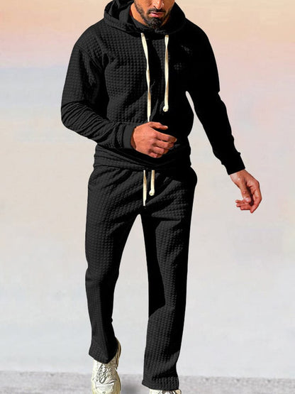 Ensemble de Hoodie Waffle Athleisure Stylé