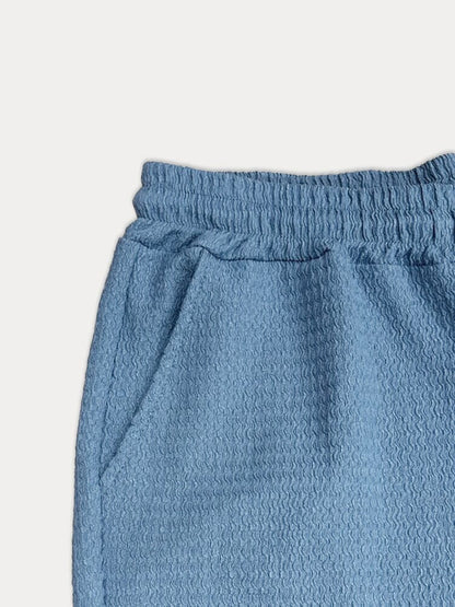 Ensemble de Chemise Texturée en Vagues d'Eau Décontracté