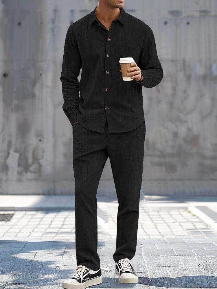 Ensembles assortis en velours côtelé 2 pièces