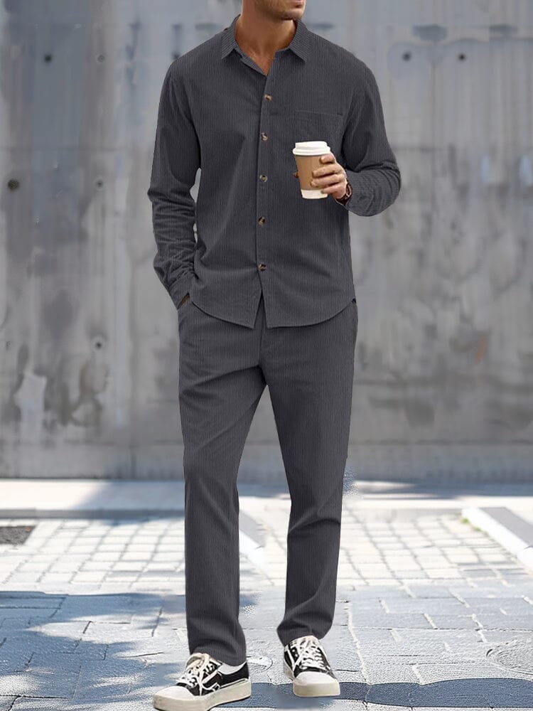 Ensembles assortis en velours côtelé 2 pièces