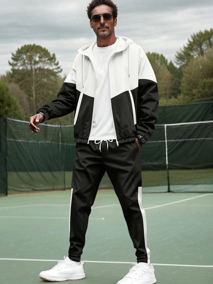 Ensemble de survêtement colorblock à coupe décontractée