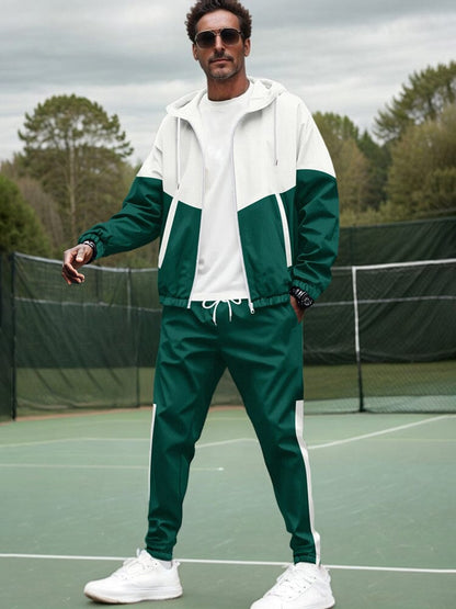 Ensemble de survêtement colorblock à coupe décontractée