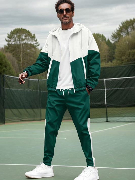 Ensemble de survêtement colorblock à coupe décontractée