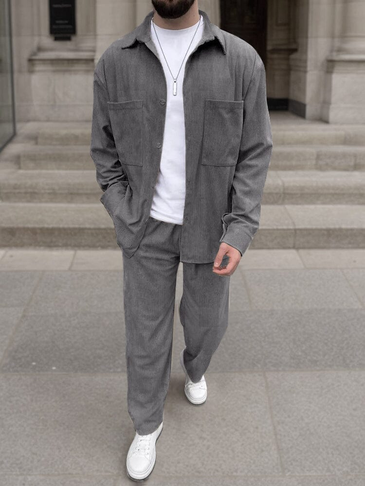 Ensembles assortis modernes en velours côtelé 2 pièces