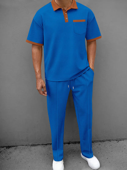 Ensemble de Polo Waffle Décontracté