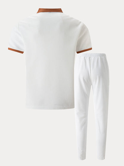 Ensemble de Polo Waffle Décontracté