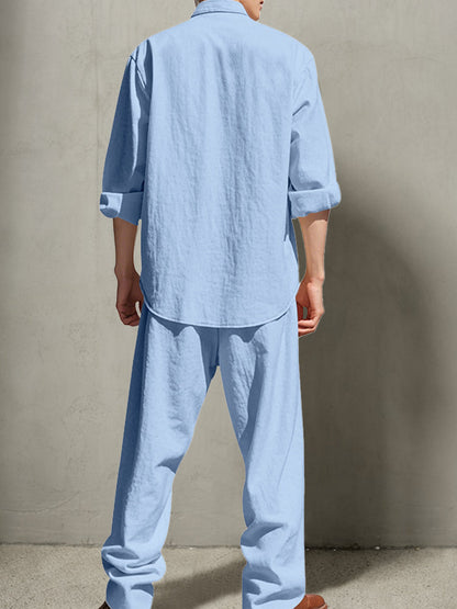 Ensemble de Chemise Simple et Décontractée en 100% Coton