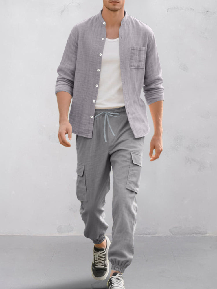 Ensemble de Chemise en Coton Premium et Pantalon
