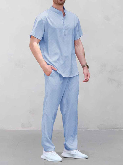 Ensemble de Chemise Henley Jacquard de Loisirs