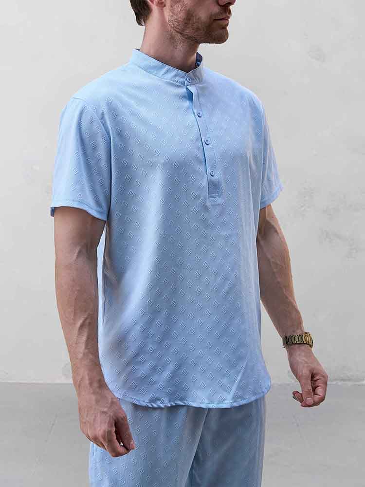 Ensemble de Chemise Henley Jacquard de Loisirs