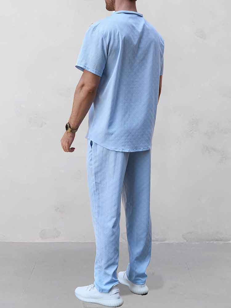 Ensemble de Chemise Henley Jacquard de Loisirs