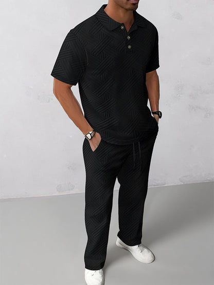 Ensemble de Polo Texturé Jacquard Élégant