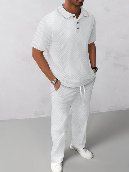 Ensemble de Polo Texturé Jacquard Élégant