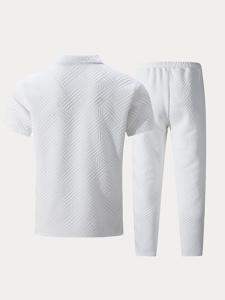 Ensemble de Polo Texturé Jacquard Élégant