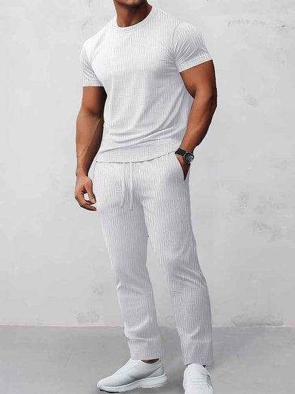Ensemble de T-Shirt et Pantalon en Jacquard Athleisure