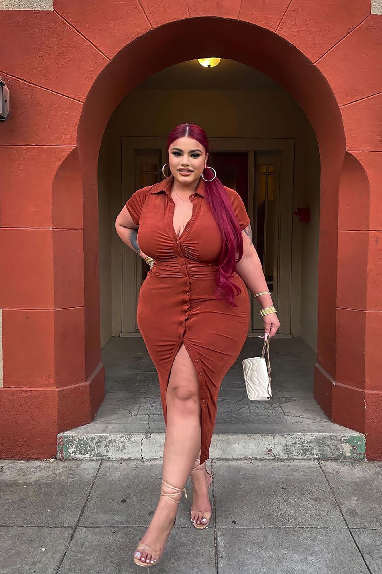 Robe Maxi Slinky Douce et Soyeuse - Rouille