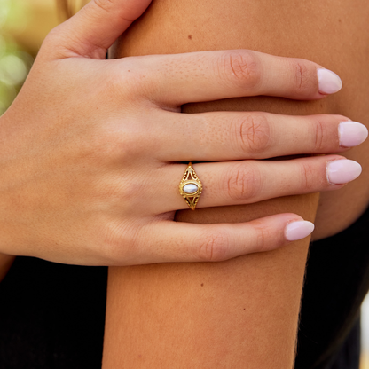 Royal - Bague vintage en perles