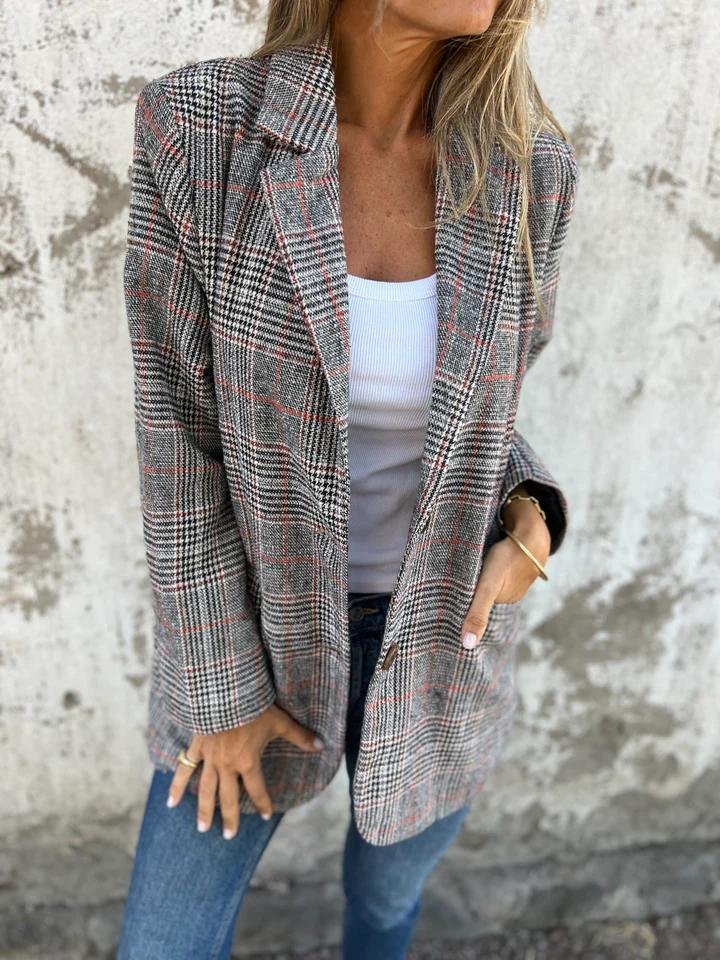 Andrea™ | Blazer Hiver à Carreaux
