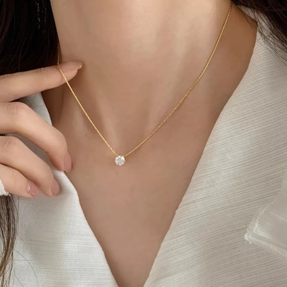 Collier en pierres de moissanite Cléa