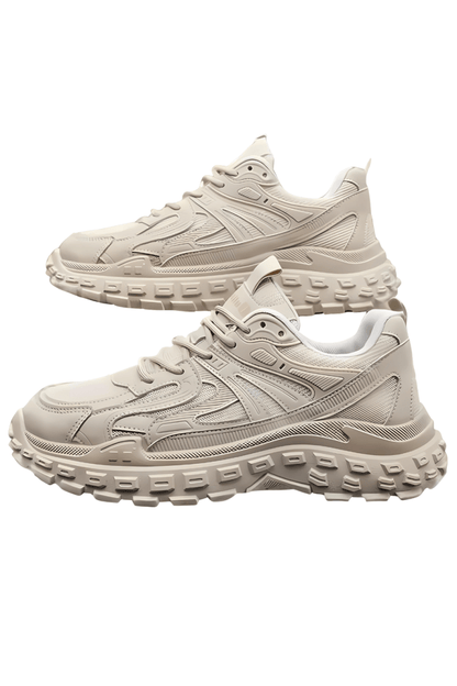 Baskets Homme Beige Légères Respirantes Semelle Caoutchouc