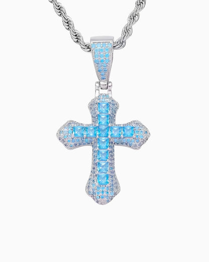 PENDENTIF CROIX BLEUE.
