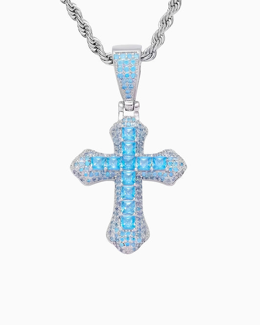 PENDENTIF CROIX BLEUE.