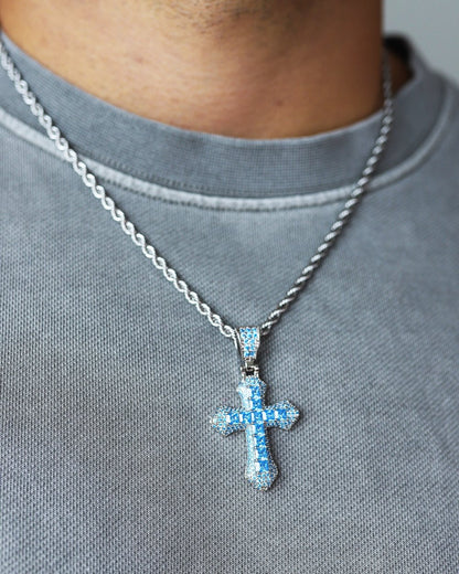 PENDENTIF CROIX BLEUE.