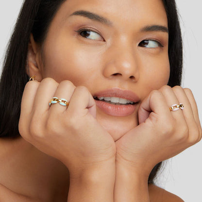 Bague Chaîne Bleue Reya