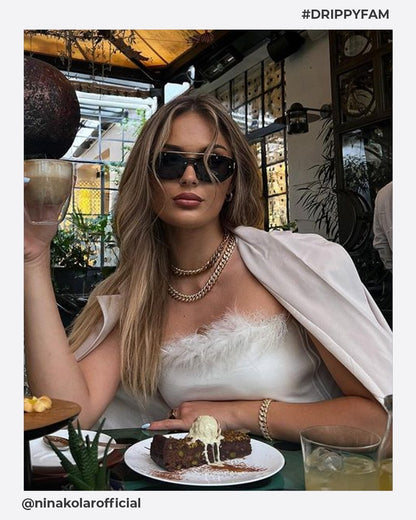 BRACELET CUBANA PROPRE. - 12MM OR