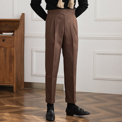 Pantalon Plissé Droit Côtelé Moneglia