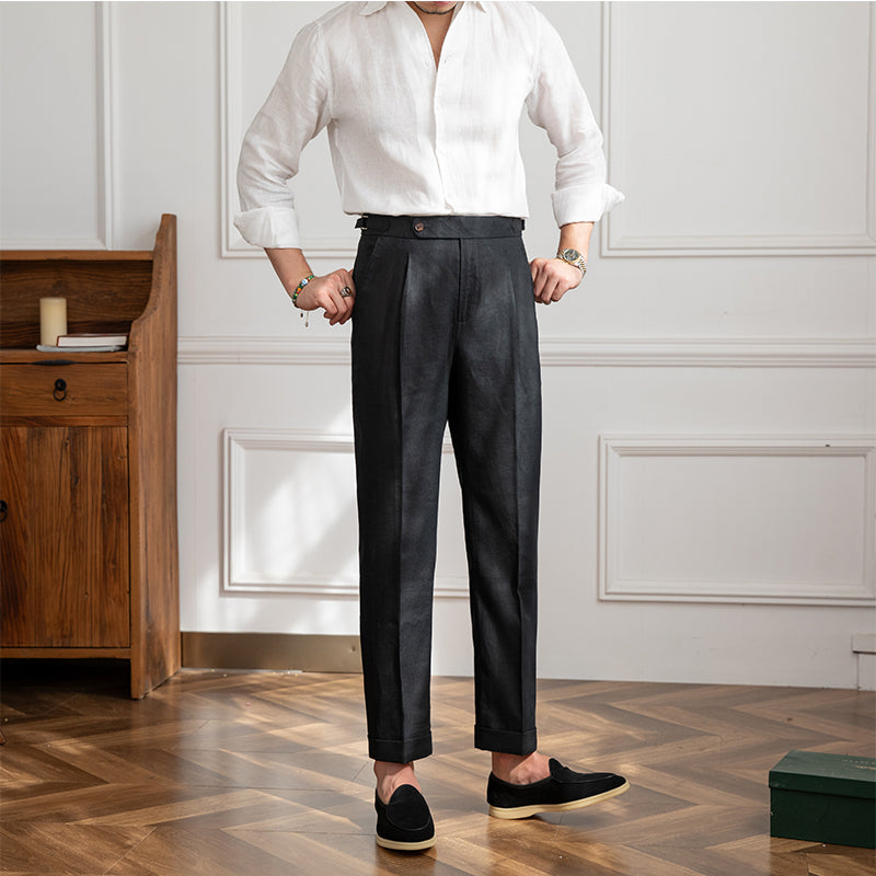 Pantalon en Lin Plissé Monte Carlo