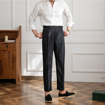 Pantalon en Lin Plissé Monte Carlo