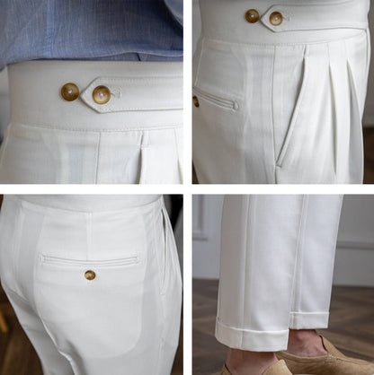 Pantalon Plissé Coupe Droite Moneglia