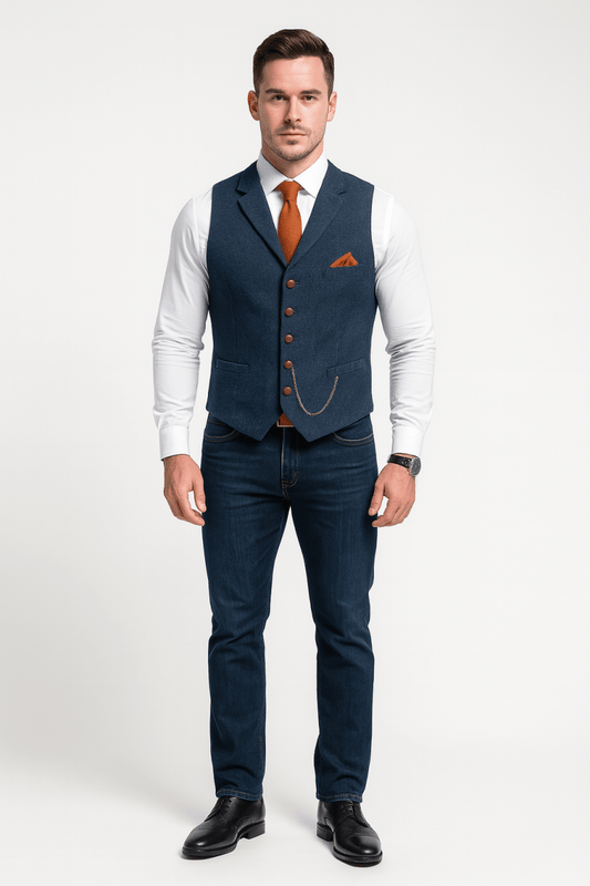 Gilet élégant à carreaux Slim Fit pour hommes - Élégant et décontracté