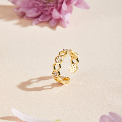 Abeille - Bague en or et cristal