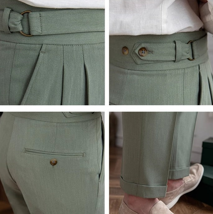 Pantalons Plissés à Bouton Gurkha Portovenere