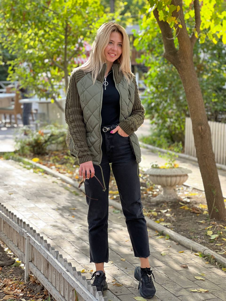 MORFA - Veste Patchwork en maille pour femme