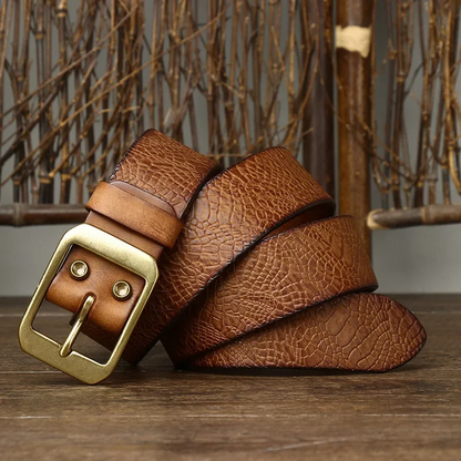 Ceinture en cuir de vache artisanale faite à la main