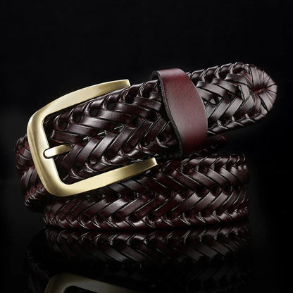 Ceinture en cuir tressé Braxton