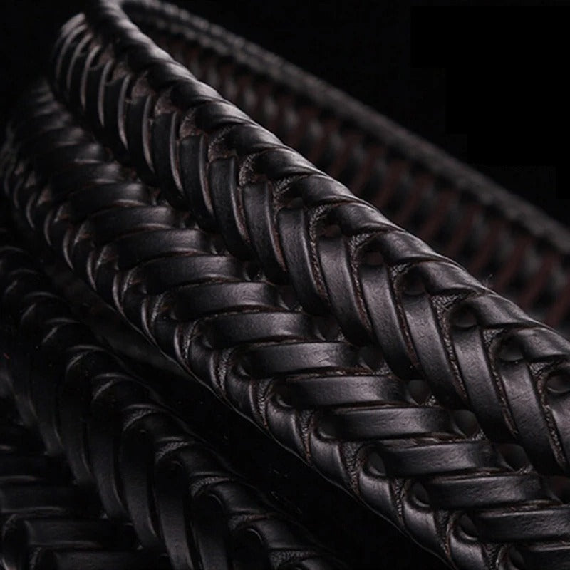 Ceinture en cuir tressé Braxton