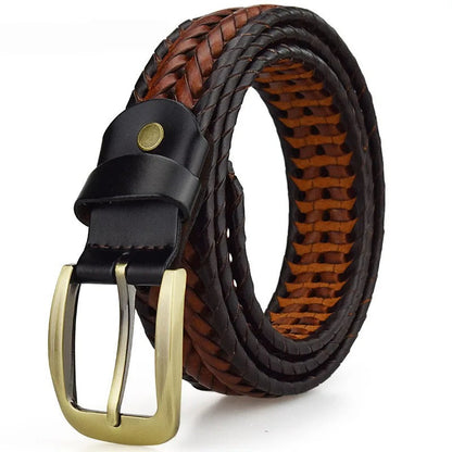Ceinture en cuir tressé Braxton