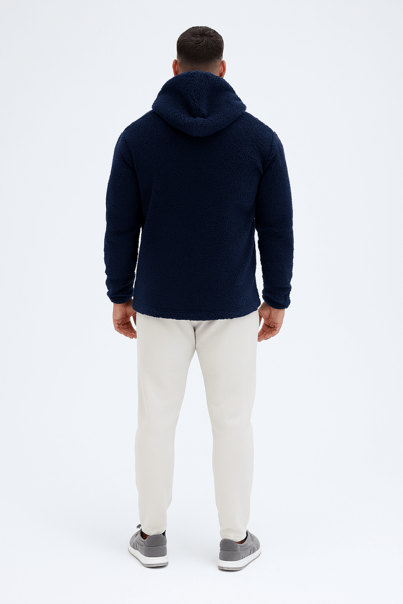 Manteau d'hiver pour hommes avec capuche - veste chaude et décontractée à double face